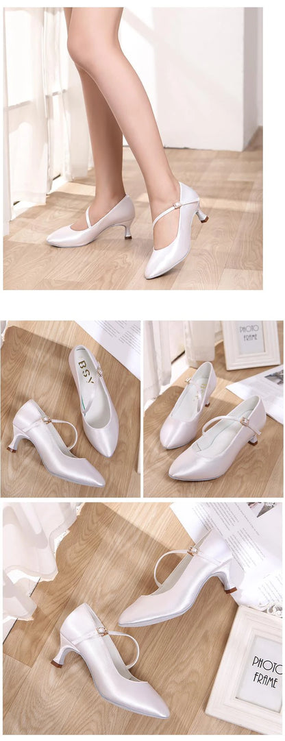 Women New Modern Dance Shoes Girls Standard Dancing Shoes High Heeled Ballroom Latin Dance Shoes for Women 5cm Heels
