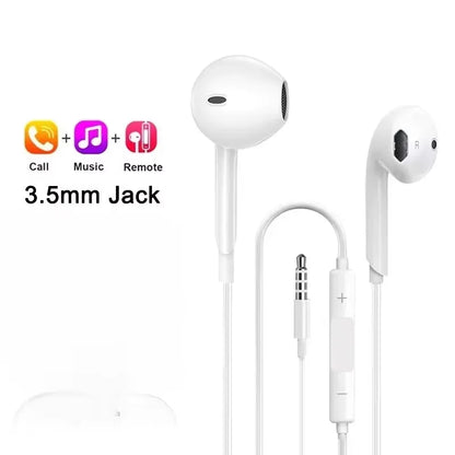 Original Headphones For iPhone 15 14 11 12 13 Pro Max Earphones XR X XS 8 Plus Bluetooth Wired Earbuds Headset Accessories