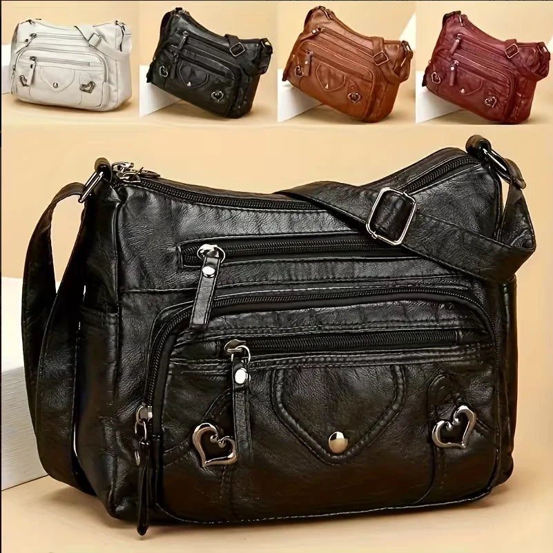 Multi Pocket Soft Leather Crossbody Bag Luxury Purses Handbags Women's Bag Designer Shoulder Messenger Bags for Women
