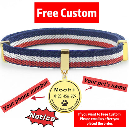 Cute Customized Cat Collar Round Metal Name Tag Breakaway AirTag Kitten Collars Adjustable Pet Collars for Cats and Puppies Dogs