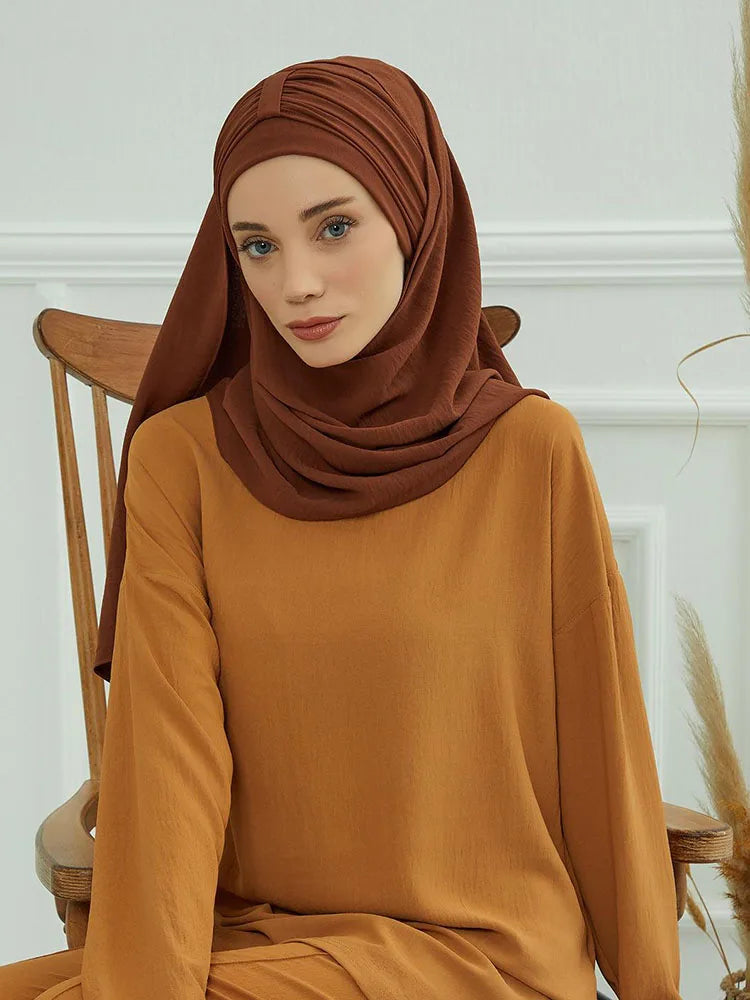 Large Plain Muslim Hat Inner Hijab Caps Ramadan Headwraps Pre-design