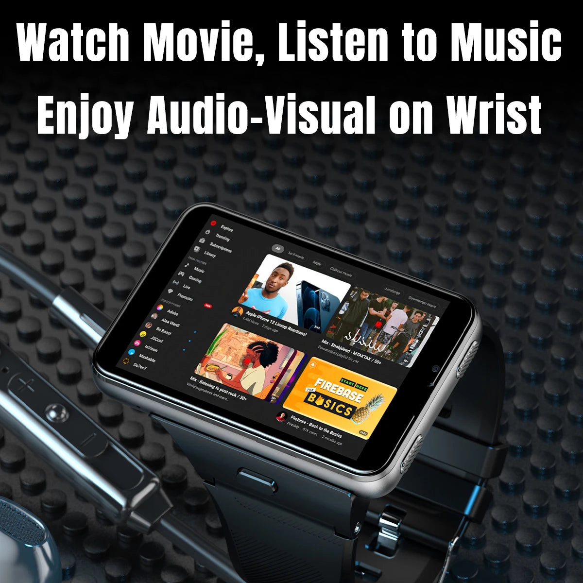 Domars Smart Watch Android 11 2.88" Screen 2MP/8MP Dual Camera 4GB RAM 64GB ROM 2300mAh Men Smartwatch Women Clock