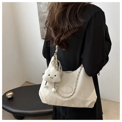 New Summer Chain Commuting Bag, Casual Student Soft Face Large Capacity Bag for Women, Fashion Single Shoulder Crossbody Bags
