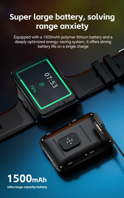 LOKMAT APPLLP MAX 4G Smart Watch Android 11 OS 6GB Ram 128GB Rom MTK6765 Octa Core CPU 2.88" Large Detachable Screen GPS Compass