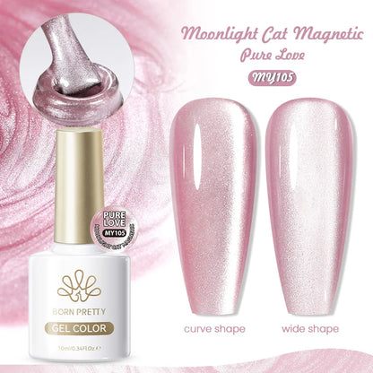 BORN PRETTY 10ml Cat Magnetic Gel Nail Polish Moonlight Glass Bead Water Light Crystal Soak Off UV Varnish For DIY Nail Art