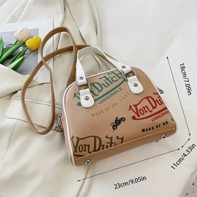 Women Bag Y2K Luxury Designer Handbag Shopping Crossbody Graffiti Purses PU Leather Shoulder Bags for Women