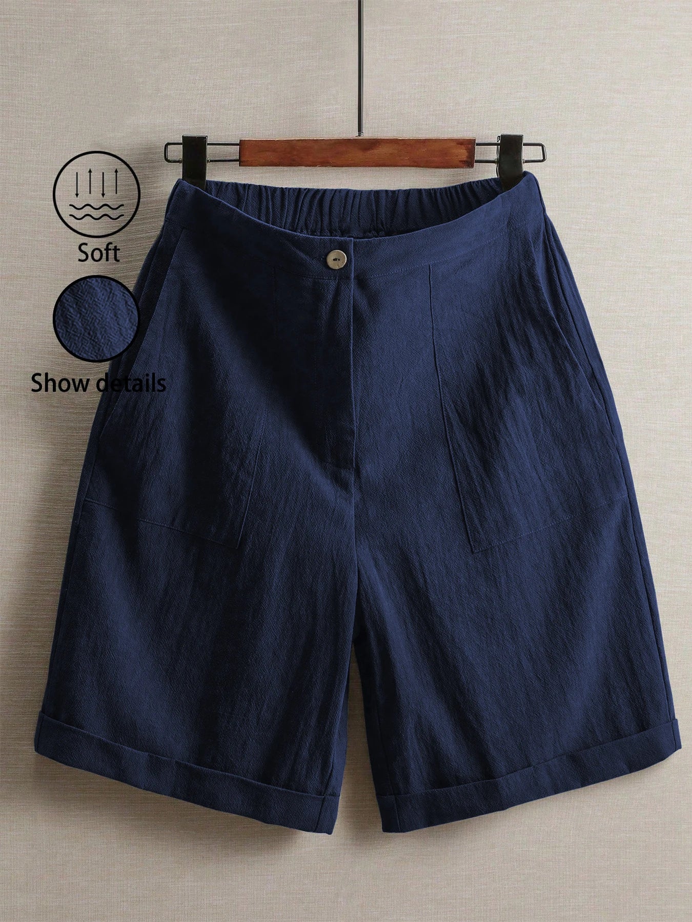 Summer women's thin five-point pants, wide-leg casual straight-leg high-waisted women's pants, fashionable outdoor sports pants