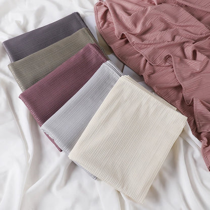 Ribbed Jersey Hijab Muslim Plain Scarf Crepe Hijab Scarf Soft Islamic Shawls Wraps Headband Voile Femme Musulman