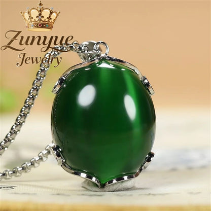 Natural Colorful Cat's Eye Stone Pendant Necklace Elegant Fashion Daily Wear Luxury Quality Fine Jewelry For Women Unisex Gift