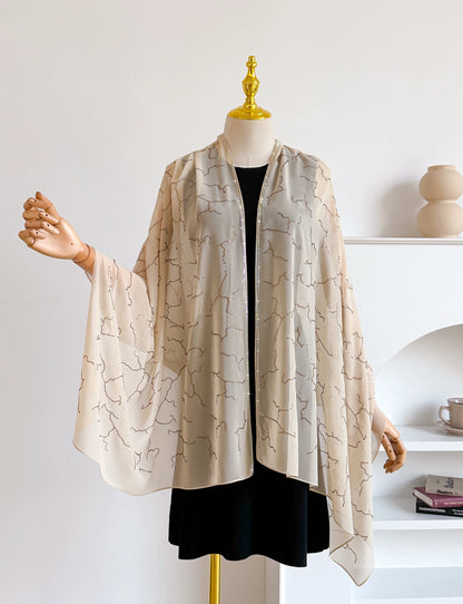 Spring Summer Chiffon Outer Wear Sunscreen Shawl Women Sun Clothing Sun Protection Air-Conditioning Cloak Lace Thin Scarf