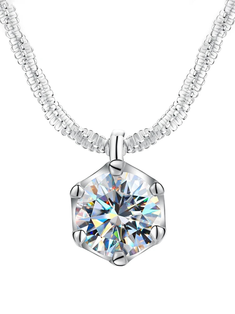 1ct Moissanite Diamond Cross Pendants Necklace for Women 925 Sterling Silver Christian Neck Chain Jewelry