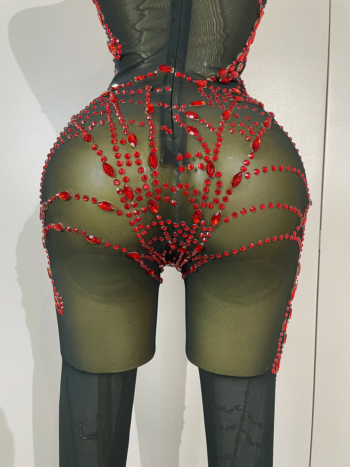 New Women Sparkly Diamonds Sexy Mesh Jumpsuit Nightclub Bar Party Show Gogo Dancer Festival Clothing Drag Queen Stage Costume