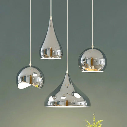 Nordic Rose Gold Pendant Lights Plated Metal Hanging Lamp Fixtures Dining Room Kitchen Island Bar Cafe Indoor Decor Lighting E27