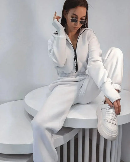 Fleece Sport Jumpsuit Women Playsuit Sportswear Female Long Sleeve Zipper Hoodies Jumpsuits Zipper Up Autumn Winter Overalls