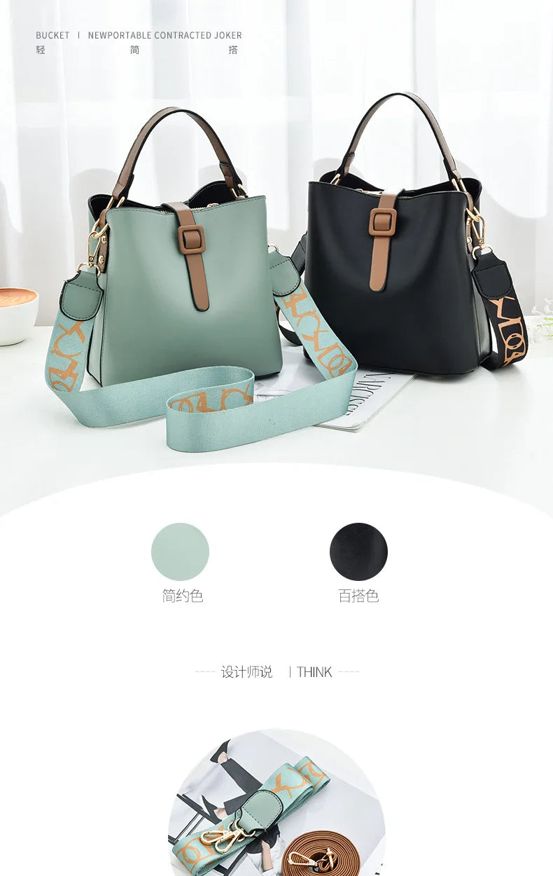 Fashionable Wide Shoulder Strap Women Handbag Classic Retro Small Square Bag Luxury Brand Designer Single Shoulder Crossbody Bag
