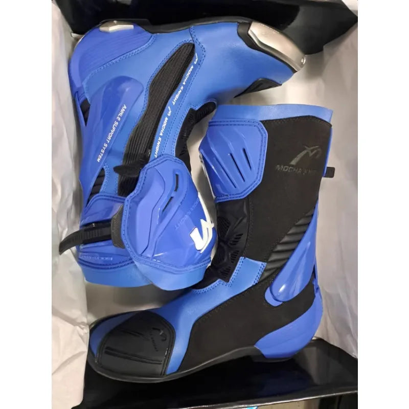 Moto Protective Boot Waterproof Enduro Motorcyclist Shoes Anti-slip Motocross Rally High Top Boot Interior and Outer Shoes