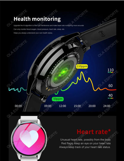 Smart Watch 1.77inch HD AMOLED Screen Bluetooth Call Health Monitor Smartwatch Men Women Fitness Sports Watches For Android IOS