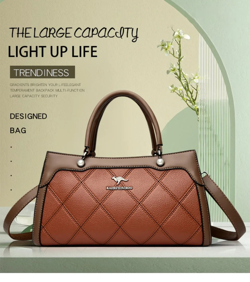 Top Quality Leather Hand Shoulder Bags for Women Luxury Handbags Women Bags Designer Casual Large Capacity Tote Bag Sac
