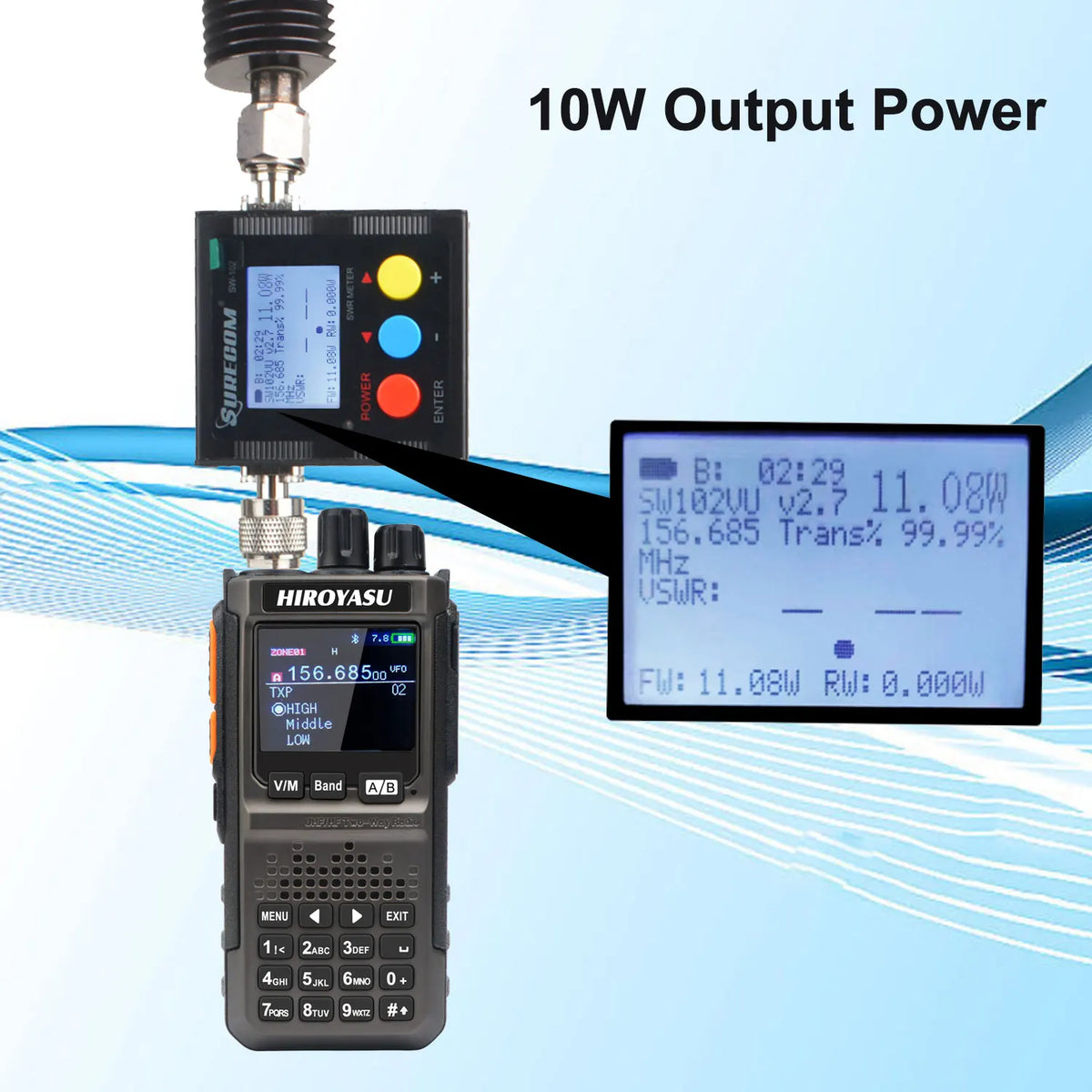 HIROYASU HI-E380 CB HF Aviation VHF UHF SW MW LW Shortwave Full Band FM AM SSB CW BT Program NOAA 10W Amateur Walkie Talkies