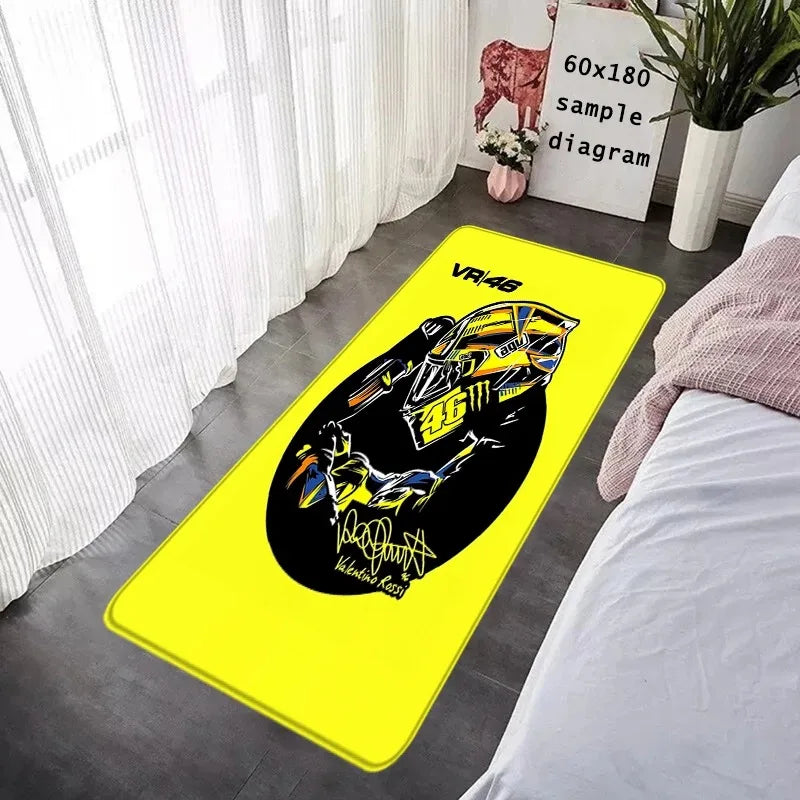 Valentino Rossi 46 The Doctor Runner Rug MotoGP Themed Non Slip Long Floor Mat for Bedroom Living Room