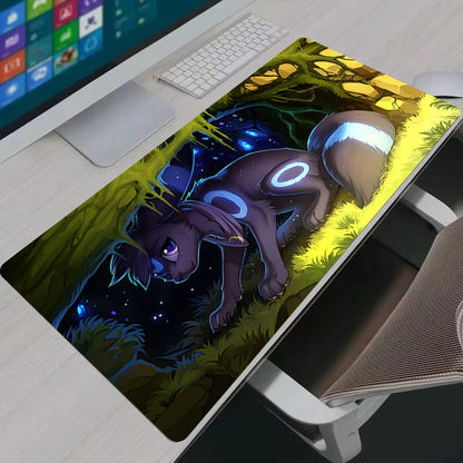 Mouse Pad PC Gaming Accessories Carpet Anime Keyboard Pads P-pokemon Umbreon Mousepad Laptop Mouse Pads Gamer Cabinet Desk Mat