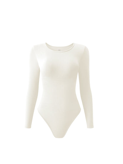 Long Sleeve Yoga Sports Bodysuits 2025 Autumn Solid Color Circular Collar Elastic Romper Sexy Women Jumpsuits