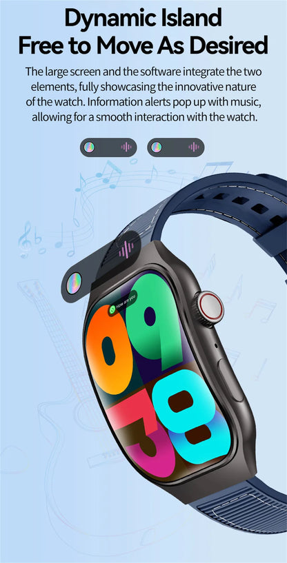 New Curved Screen Women's Smart Watch 2.01'' AMOLED HD Touch Screen Bluetooth 5.3 Voice Call Men's Fitness Smart Watch