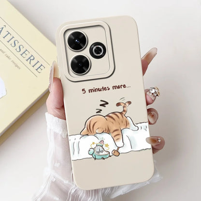 Casing For Redmi 13 Case 13 5G Cute Cat Fashion Luxury Flowers Silicone Shockproof Back Cover For Redmi 13 5G Phone Case Bumper