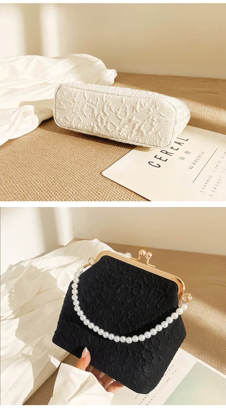 Mobile Phone Bags Pearl Chain Crossbody Bag for Women Shoulder Bags Makeup Bag Purse and Handbags Mother Kids Bag for Girl Сумка