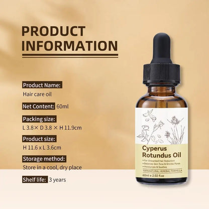 Natural Cyperus Rotundus Essential Oil Pure Plant Hair Removal Care Oil Smooth Skin Soothing Relax Body Massage Aromatherapy