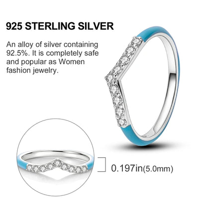 Original 925 Sterling Silver Ring Colorful Diamonds Cubic Zircon Finger Ring For Women Jewelry Wedding Engagement Birthday Gift