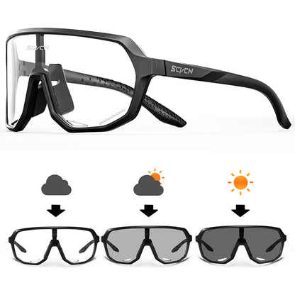 SCVCN Cycling Glasses UV400 Photochromic Sunglasses Men Sun Mountain Bike Road Bicycle Eyewear Sports Running MTB Cycle Gogg