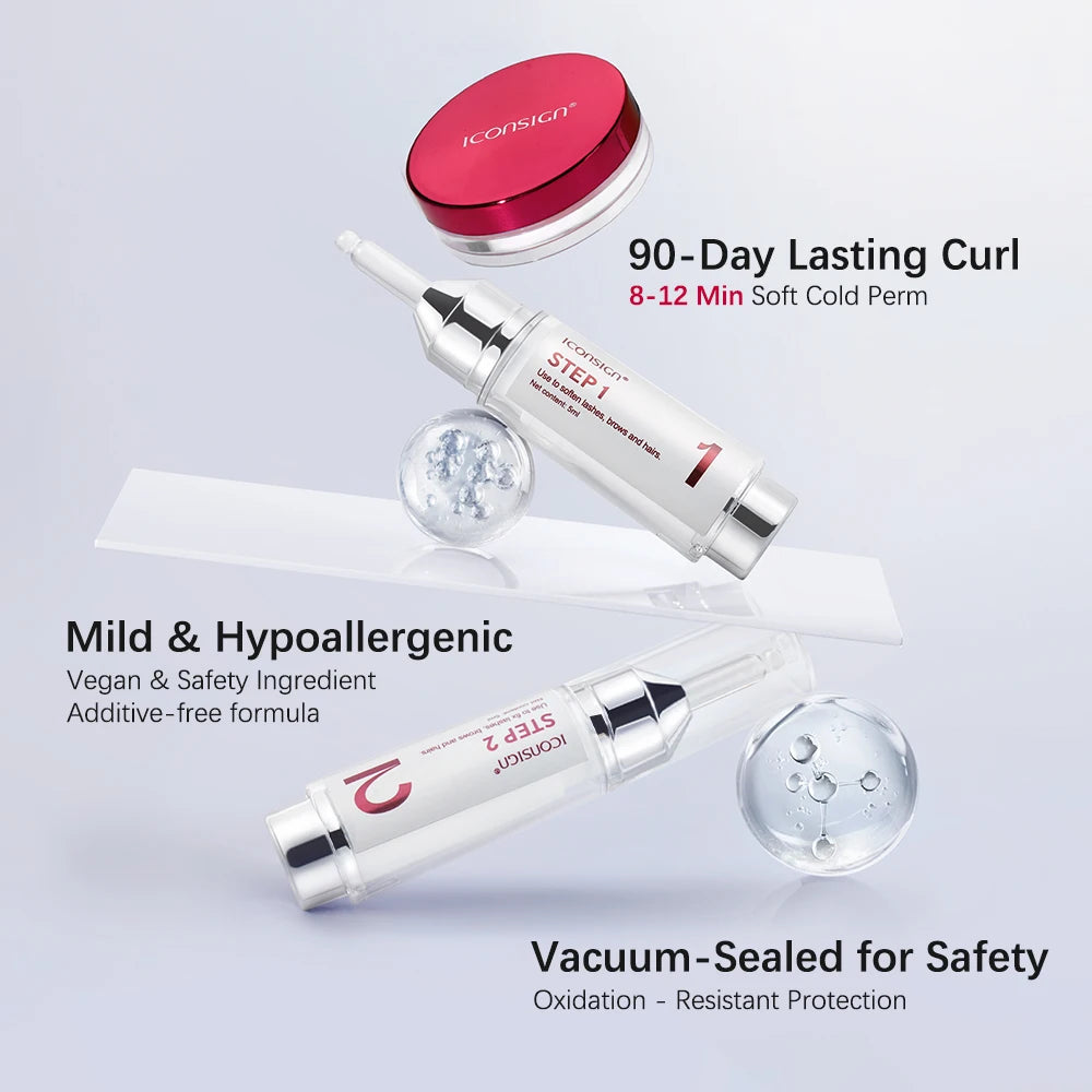 ICONSIGN Cysteamine Lift Kit 8-12 Min Plant Extract Vegan Ingredient Eensitive Skin Eyelash Brow lift Gift Beauty Makeup Sets