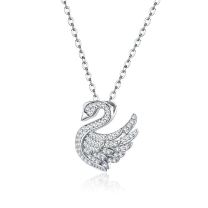 OIYIY Moissanite Necklace for Women 925 Sterling Silver D VVS1 GRA Certified Lab Grown Diamond Swan Pendant Luxury Jewelry Gift
