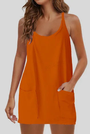 Women's Top Jumpsuit Shorts Casual Set Sleeveless Athletic Casual Sundress Sports Tank Top Sleeveless Lightweight and Breathable