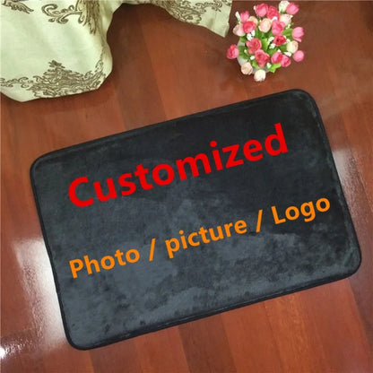 Custom Rug with Logo Customized Door Mat Custom Carpet Personalized Area Rug for Bedroom Bathroom Entrance Decorative