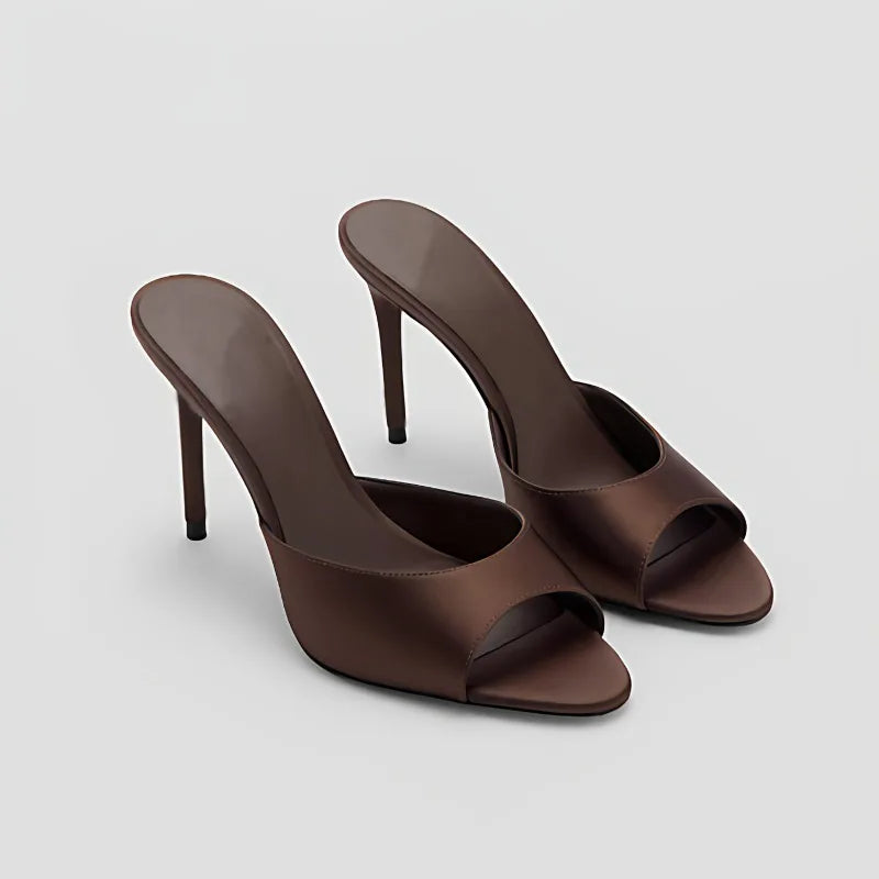 Women's Sandals 2026 Summer New Women's Shoes Shallow Satin Open Toe High Heel Thin Strap Women's Shoes