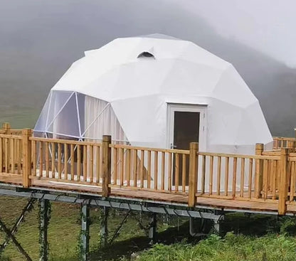 Customize Style Outdoor Glamping Luxury Hotel Tent Multi Color PVC Material Waterproof Geodesic Dome Tent for Family Camping