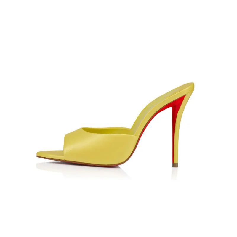 Summer New Women's Pointed Open Toothed Slim Fit High-heeled Slippers, Outdoor Sexy Sandals, Fashionable High-heeled Slippers