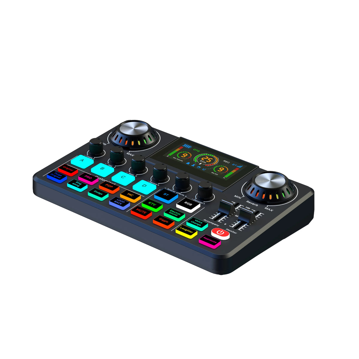 F-668 Audio Mixer Live Sound Card – Folding Digital Sound Board with Voice Changer & RGB, for Streaming Gaming Recording