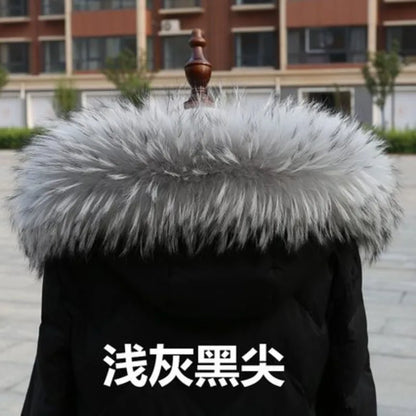2025 Winter Raccoon Fur Collar Women Men Luxury Natural Fur Hood Trim Decors For Coat Jacket  Genuine Real Fur Shawls Scarves