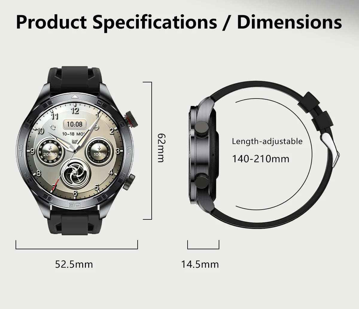 2026 new business men's smart watch 1000 mAh battery with compass altitude pressure IPX8 waterproof call sports health watch