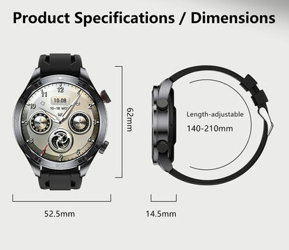 2026 new business men's smart watch 1000 mAh battery with compass altitude pressure IPX8 waterproof call sports health watch