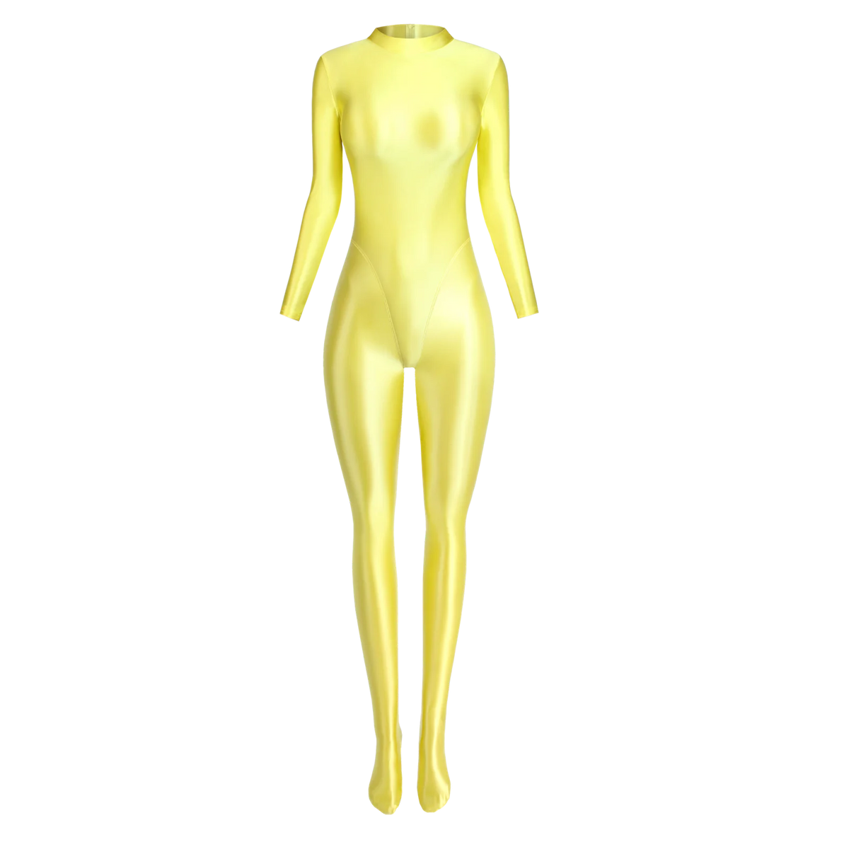 MJINM Spandex Catsuit Women Full Body Shiny Glossy Bodysuits Tight-Fitting Yoga Sport Tights Catsuit Jumpsuits Zentai