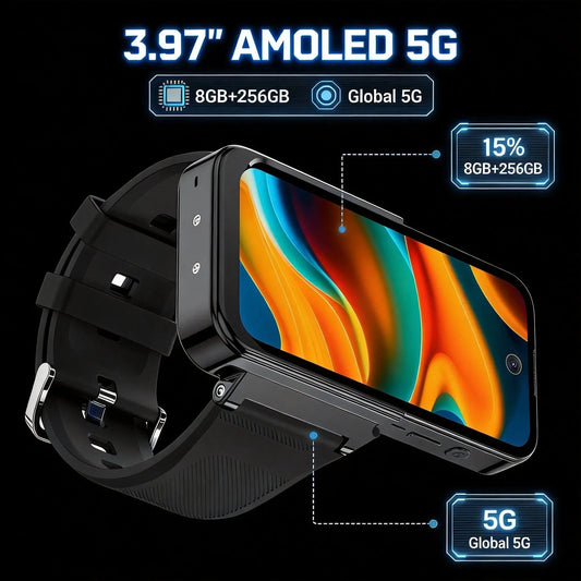 New PG999 Smart Watch Phone Touchscreen Global Connectivity Octa-core Processor GPS Dual SIM Dual Standby Android HD Camera WiFi