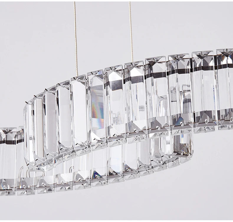 Modern Luxury LED Crystal Pendant Lights Villa Dining Room Kitchen Lighting Lustre Decor Chandeliers Indoor Bar Lights Fixture
