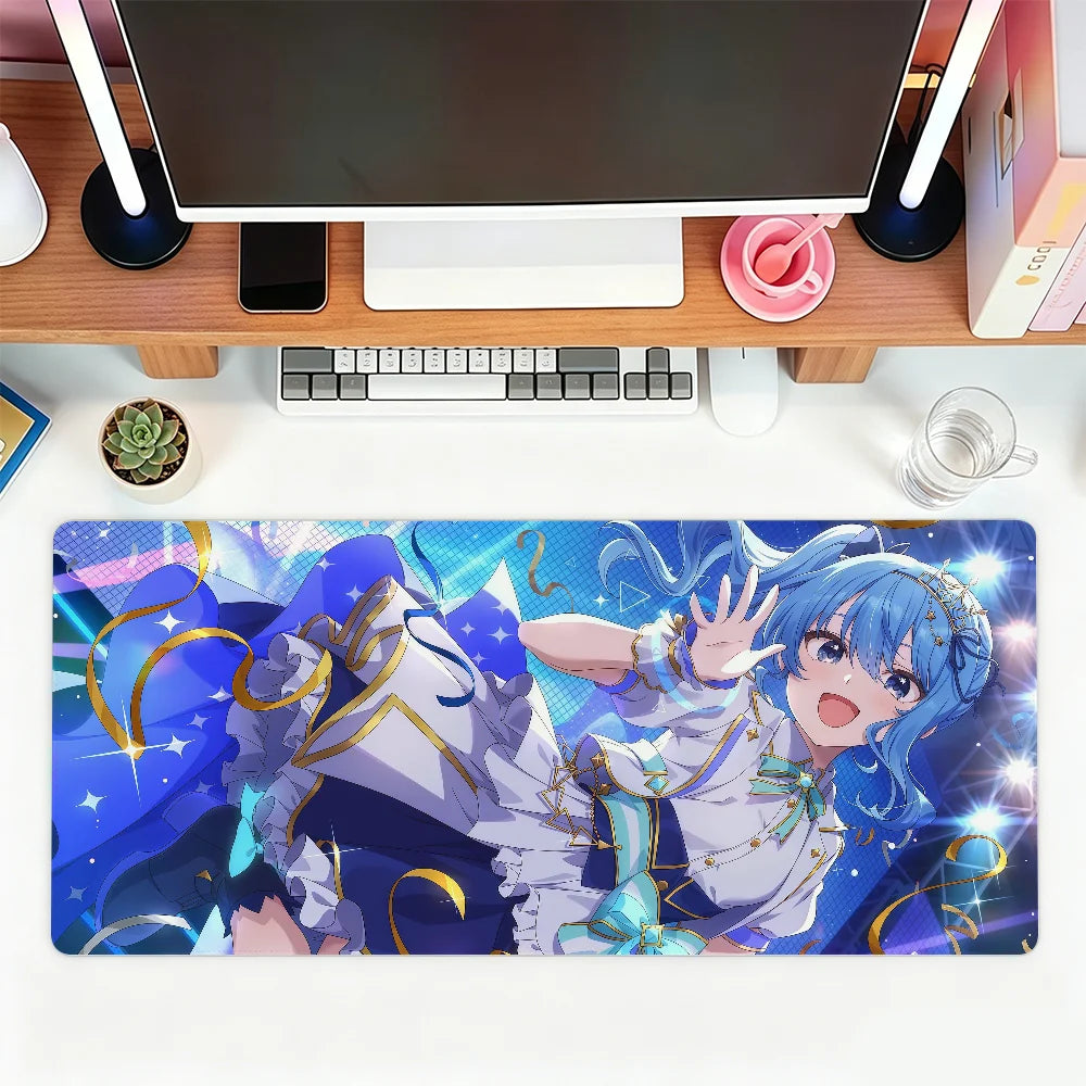 Singer H-Hoshimachi S-Suisei Mouse Pad For Office Gaming And Keyboards Non-Slip Large Waterproof