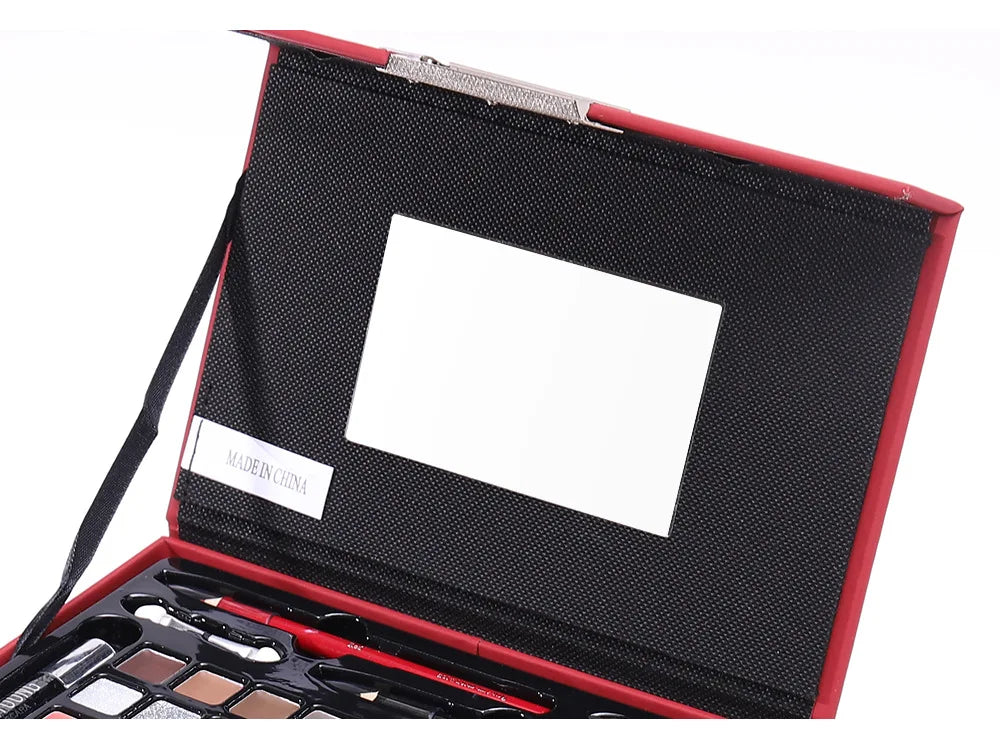 Portable Makeup Case Set Eyeshadow Lipstick Eyeliner Lip Liner Blush Complete Facial Cosmetic Kit, Ideal Holiday Gift Makeup Set