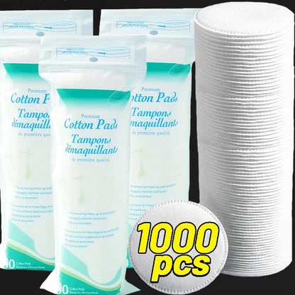 Disposable Soft and Breathable Circular Makeup Remover Pads Doubles Sided Cotton Pads Non-Irritating for Daily Facial Cleaning