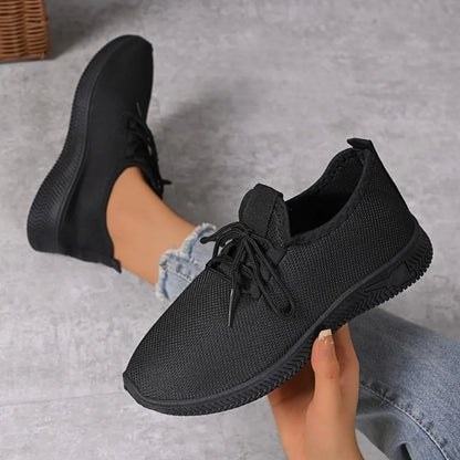 Women's Breathable Non-slip Platform Fashion New Casual Shoes Korean Running Shoes Black Sneakers Shoes for Women 2024 Autumn
